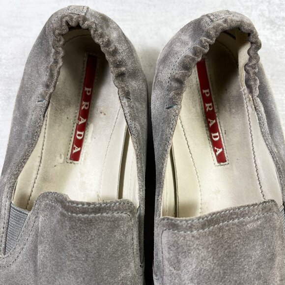 Prada Suede Leather Slip-On Boat Espadrilles - Men's Size UK 8.5 / US 9.5 - Picture 8 of 10